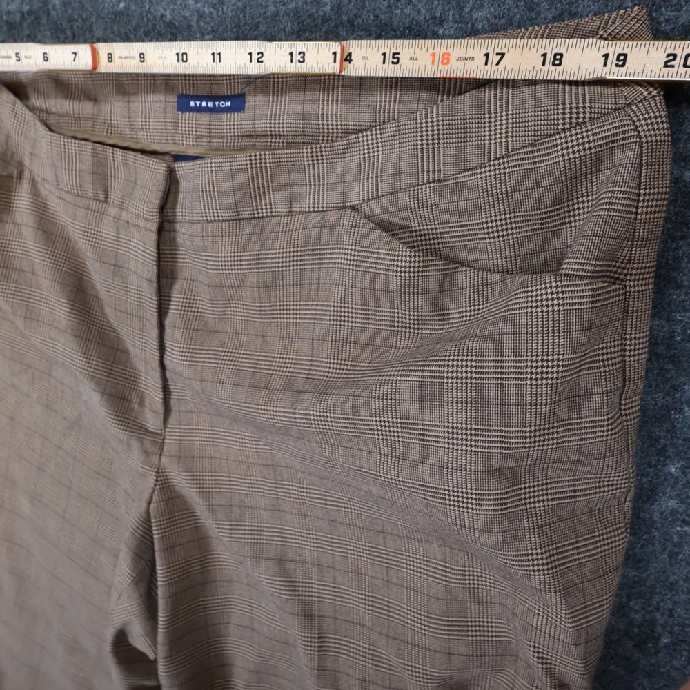 Jones New York Dress Pants Womens 18W Brown Excellent Plaid Stretch Trousers - Picture 6 of 10